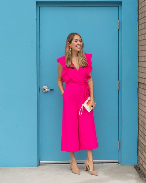 Hot Pink Jumpsuit Outfit, Pink Jumpsuit Outfit, Pink Jumpsuits Outfit, Hot Pink Jumpsuit, Jumpsuit Outfit Wedding, Hot Pink Jumpsuits, 15 Outfits, Things To Wear, Hot Pink Dress