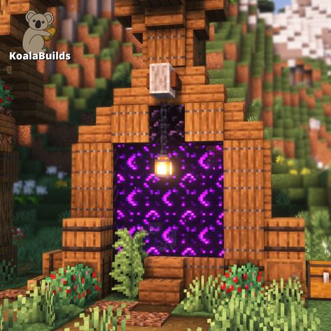 Tap to see a full tutorial of the house with this nether portal! Nether Portal Design, Minecraft List, Wizard Tower, Nether Portal, Rumah Minecraft Sederhana, Portal Design, Minecraft House, Building Projects, Minecraft Tutorial