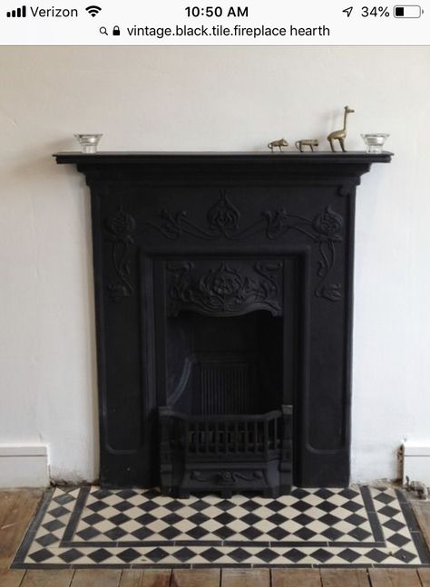 Fireplace Hearth Tiles, Victorian Fireplace Tiles, Hearth Tiles, Luxurious Living Rooms, Paint Fireplace, Black Fireplace, Always On Time, Victorian Fireplace, Victorian Tiles