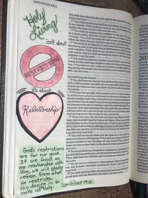 Leviticus Bible Journaling Notes, Leviticus Bible Study Notes, Jesus Crafts For Adults, Leviticus Bible Study, Leviticus Bible Journaling, Bible Highlights, Biblical Motivation, Leviticus 19, Bible Drawings