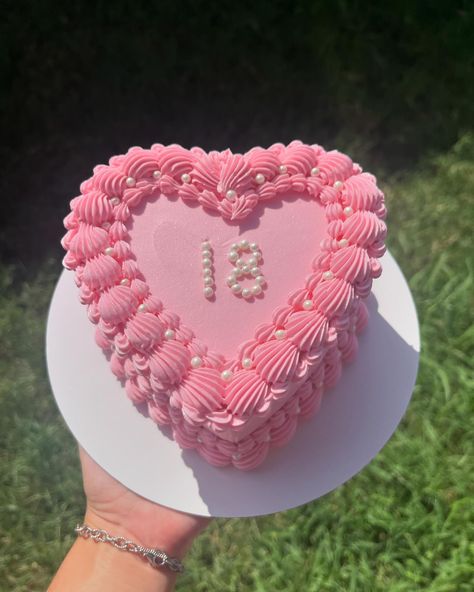 🩷18🩷 #cake #heartcake #miniheartcake #cakedecorating #baker #baketok #pinkcake #aestheticcake #buttercream #buttercreamcake #cake #cakedecorating #cakedesign #wilton #wiltoncake #dallastx #dallascakes #buttercreamdecorating #buttercreamdesign Buttercream Designs, Buttercream Decorating, Birthday Cake Pictures, Heart Cakes, Wilton Cakes, Sweet Cheeks, Cake Pictures, Heart Cake, Pink Vibes