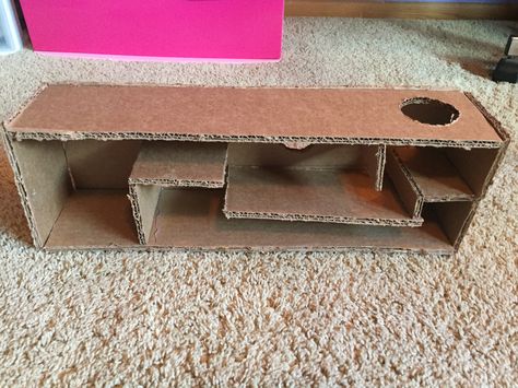 DIY Syrian Hamster Hideout  L18 in•W6 in•H4 in Hamster Toys Diy, Diy Mouse Toys, Diy Hamster Toys, Hamster Diy Cage, Gerbil Toys, Yogurt Container, Hamster Hideout, Fancy Mouse, Mouse Cage