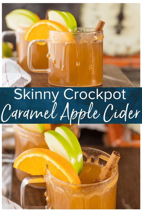 Apple Cider From Scratch, Crockpot Apple Cider, Caramel Apple Cider Recipe, Crockpot Drinks, Caramel Apple Cider, Crockpot Apple, Recipe For Fall, Low Calorie Cocktails, Apple Cider Cocktail