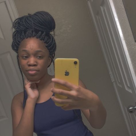 Box Braid Messy Bun, Messy Bun With Braid, Medium Box Braids, Messy Bun, Box Braids Hairstyles, Eyeshadow Makeup, Protective Styles, Box Braids, Braided Hairstyles