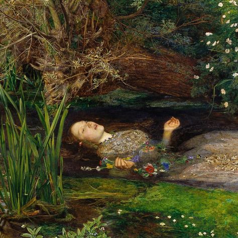 “Ophelia” John Everett Millais 🧘🏻‍♀️ #millais#justarte Ophelia Painting, Waterhouse Paintings, Everett Millais, Famous Art Pieces, Pre Raphaelite Art, John Everett Millais, Rennaissance Art, Historical Art, Old Paintings