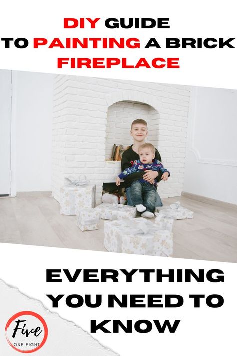 Everything you need to know about painting a brick fireplace white. All the tips and tricks you'll need to know. How To Paint A Brick Fireplace, Painting Fireplace Brick, Paint Brick Fireplace, Paint Brick Fireplace White, Painting A Brick Fireplace, Brick Fireplace White, Paint Brick, Fireplace White, Painted Brick Fireplace