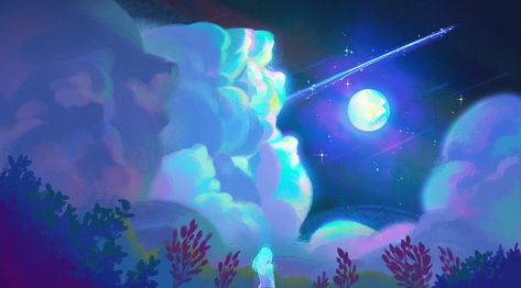 Home / Twitter Moonlight Art, Bg Design, Really Cool Drawings, Digital Portrait Art, Illustration Painting, Landscape Illustration, Dreamy Art, Environment Concept Art, Environmental Art