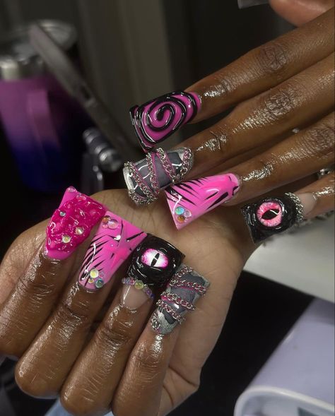 Monster Nails, Flare Nails, Junk Nails, Long Acrylic Nail Designs, Hard Nails, Duck Nails, Short Square Acrylic Nails, Exotic Nails, Acrylic Nails Coffin Pink