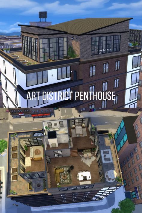 Sims 4 Fountain View Penthouse, Fountainview Penthouse Sims 4 Renovation, Sims 4 Fountainview Penthouse Layout, Penthouse Sims 4, Sims 4 Penthouse, Penthouse Layout, Sims 4 Studio, Sims 4 House Plans, Casas The Sims 4