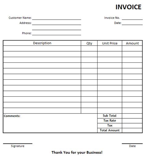 Free printable blank invoice template designs in MS word and excel format is here. These fillable sales, service and business invoices are easy to print. Invoice Format In Excel, Small Business Printables, Free Receipt Template, Invoice Format, Invoice Design Template, Template Images, Invoice Template Word, Printable Invoice, Business Printables