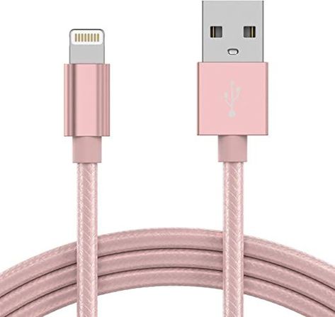 TALK WORKS iPhone Charger Lightning Cable 10ft Long Braided Heavy Duty Cord MFI Certified for Apple iPhone 13, 12, 11 Pro/Max/Mini, XR, XS/Max, X, 8, 7, 6, 5, SE, iPad, AirPods, Watch - Rose Gold Ipad Charger, Usb Wall Charger, Apple Iphone 5s, Ipod Nano, Apple Iphone 13, Iphone Charger, Lightning Cable, Charger Adapter, Portable Charger