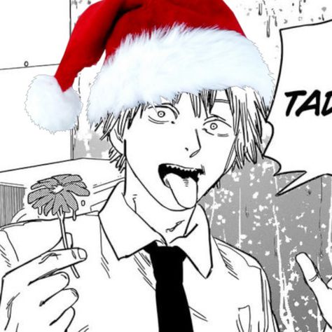 Chainsaw man denji power makima aki Christmas hat xmas hat meme anime manga animanga Chainsaw Man Christmas, Chainsaw Man Denji, Christmas Pfp, Lovely Complex, Neon Evangelion, Anime Christmas, Best Anime Couples, Man Icon, Anime Pixel Art