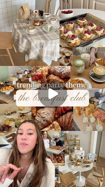 Evite on Instagram: "The hottest new party trend we’re seeing on social? Transforming your kitchen into a coffee shop and hosting your friends for espresso and pastries. ☕️🥐 If you’re an early bird who also loves to gather, save this video and take it as a sign to throw your own party that we’re calling The Breakfast Club. 👏 

#evite #breakfast #party #partytheme #breakfastideas #partyideas" Breakfast Pajama Party, Breakfast Club Themed Party, At Home Cafe Party, Breakfast Club Party, Cafe Themed Party, Light Breakfast, Breakfast Party, Party Trends, The Breakfast