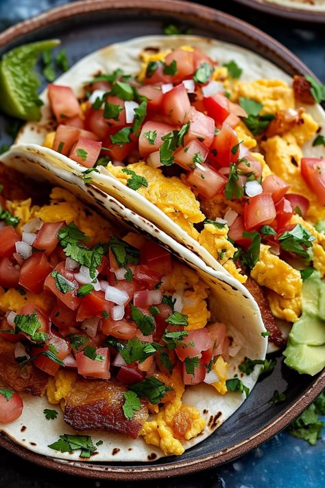 Start your day with a burst of energy and taste with our Gluten-Free Whole Health Flexi-Plan Breakfast Tacos! These tacos are a perfect balance of nutritious and mouth-watering ingredients, ensuring a breakfast that's both delightful and aligns with your health goals. Packed with protein-rich eggs, heart-healthy avocado, and our special gluten-free tortillas, this dish is designed to cater to your well-being without compromising on taste. Egg Tacos Breakfast, Tortilla Breakfast Ideas, Egg Breakfast Tacos, Breakfast Tacos Recipe, Healthy High Protein Breakfast, Gluten Free Tacos, Healthy Avocado, Breakfast Easy, Gluten Free Breakfast