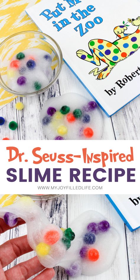 Dr Seuss Sensory Bin, Resurrection Crafts, Zoo Crafts, Educational Activities For Toddlers, Prek Crafts, Zoo Activities, Dr Seuss Activities, Making Slime, Slime Recipes