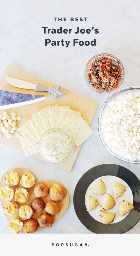 Trader Joe’s staples for busy hosts Budget Appetizers, Trader Joes Appetizers, Housewarming Party Food, Party Food On A Budget, Mac And Cheese Bites, Specialty Food Store, Trader Joe's Products, Trader Joes Recipes, Popsugar Food