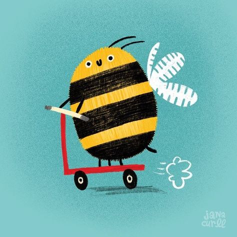 Bee Illustration Cute, Cute Bee Drawing, Cute Bee Illustration, Bumblebee Illustration, Honey Bee Illustration, Bees Illustration, Bumble Bee Illustration, Bee Character, Bee Illustrations