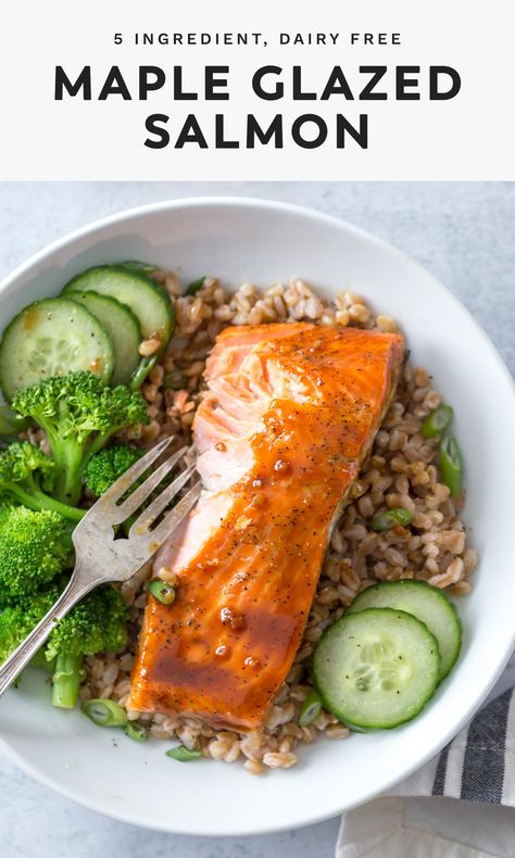 This maple glazed salmon is an incredibly easy sheet pan dinner and hands down the best way to cook tasty fresh salmon fillets. With mustard, soy sauce, garlic, and maple syrup, you have a delicious recipe that goes great with any sides! Maple Soy Salmon, Maple Syrup Salmon, Simply Whisked, Cooking Salmon Fillet, Easy Sheet Pan Dinner, Recipe For Salmon, Dairy Free Mashed Potatoes, Soy Sauce Garlic, Maple Salmon