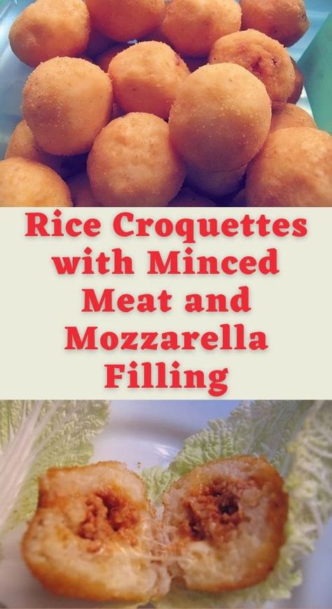 Rice Croquettes Recipe, Rice Croquettes, Baked Pasta Dishes, Croquettes Recipe, Delicious Rice, Minced Meat, Perfect Appetizers, Pasta Bake, Croquettes