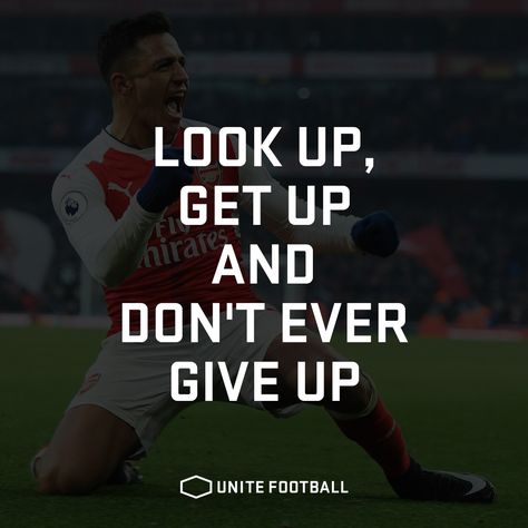 Look Up, Get Up and Don't Ever Give Up. #UniteFootball #Football #Fotboll #Soccer #Quote #Motivational #Allsvenskan #PremierLeague #Laliga Sports And Games Quotes, Quotes For Sports Day, Game Day Quotes Soccer, Goalkeeper Quotes Motivation, Soccer Motivational Quotes Inspiration, Positive Football Quotes, Soccer Quotes For Boys, Game Day Motivation Quotes, Quotes For Football Players