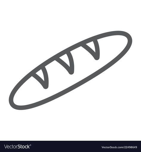 Baguette Drawing Simple, Baguette Drawing, Baguette Illustration, Bread Line, Business Things, Small Drawings, Linear Pattern, Black And White Drawing, Line Icon