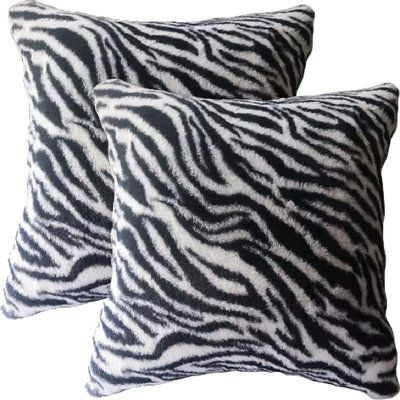 Hidden zipper design. Softness, comfort and durability are the most prominent features of the fabric | Everly Quinn Faux Fur Throw Square Pillow Cover Faux Fur | 18 H x 18 W x 2 D in | Wayfair Fur Pillows, Zebra Skin, Striped Decor, Soft Throw Pillows, Fur Decor, Textured Throw Pillows, Faux Fur Pillow, Soft Luxury, Fur Pillow