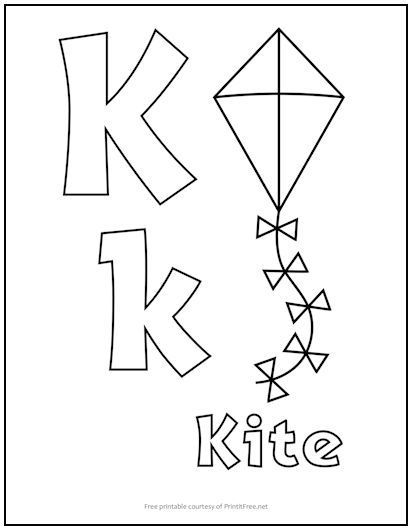 Alphabet letter coloring pages are perfect for toddlers, preschoolers, kindergartners, and first graders, to help reinforce letter recognition and writing skills. This one features the letter “K” and includes a picture of a kite. Be sure to download and print the entire alphabet! Letter K Preschool Worksheets, Letter K Crafts For Preschoolers, Letter K Coloring Page, Letter K Craft, K Coloring Pages, Letter K Worksheets, Letter K Crafts, Letter Coloring Pages, K Letter Images