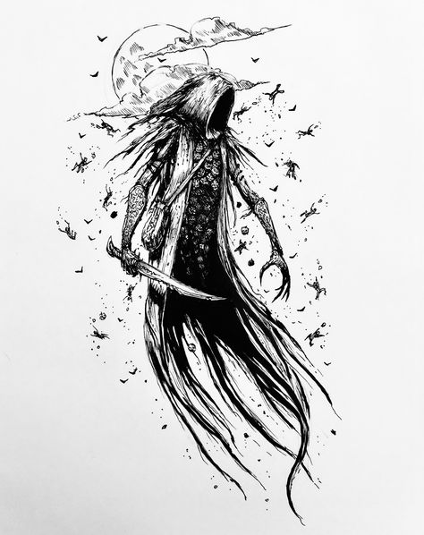 Inktober Dream Drawing, Horror Drawings Creepy Demons, Spirit Drawing Ghost, Creepy Ghost Drawing, Scary Ghost Drawing, Spirit Drawing, Monster Sketch, Dream Drawing, Spirit Tattoo