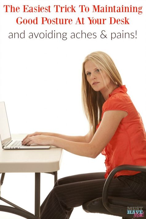 The easiest trick to maintain good posture at your desk and avoid aches and pains. I used to always have bad posture and neck pain from computer work and my phone and now by using this trick I don't suffer from it anymore! Desk Posture, Posture Fix, Posture Collar, Computer Work, Psoas Muscle, Bad Posture, Body Posture, Poor Posture, Posture Correction