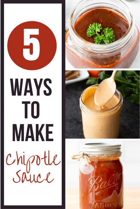 Five ways to use smokey spicy chipotle peppers in adobo sauce to make a delicious chipotle sauce for any and every occasion! Chipotle Pepper Recipes, Chipotle Pepper Sauce, Chipotle Tofu, Raspberry Chipotle Sauce, Chipotle Peppers In Adobo Sauce, Adobe Sauce, Chipotle In Adobo Sauce, Quick Soup Recipes, Chipotle Seasoning