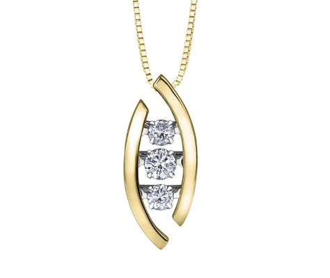 10K Yellow Gold 0.33CTW Dancing Diamond Pendant | Crescent Jewellers Dancing Diamond Pendant, Store Plan, Dancing Diamond, Perpetual Motion, Claw Prong, Diamond Charm, Diamond Pendant, Link Chain, Crescent