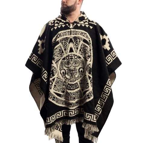 PRICES MAY VARY. Premium Mexican Wool Poncho: If you are looking for a versatile, stylish garment that provides warmth for any occasion, you cannot miss this incredible GAMBOA mexican poncho with hood. Our garments are made with natural wool whose softness, lightness and comfort make them a perfect choice for those who value luxury and well-being in their clothing. Hooded, bohemian, rustic, classic and modern style to wear everywhere and all the time! Lightweight And Softness: The lightweight pr Ponchos For Men, Poncho For Men, Mexican Hoodie, Poncho Mexican, Poncho Men, Poncho With Hood, Panama Hat Men, Mens Poncho, Poncho Pullover