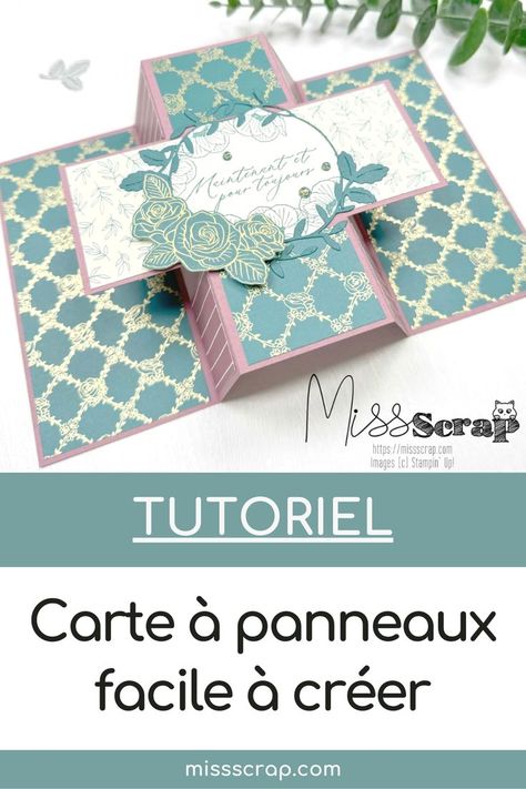 Dans ce tutoriel, je te montre comment réaliser facilement avec les techniques du scrapbooking, une carte à panneaux afin de cacher un message à l'intérieur et d'offrir un cadeau unique et 100% personnalisé ! Missscrap Stampin Up, Scrapbooking