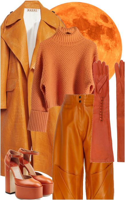 Orange monochrome winter Outfit | ShopLook