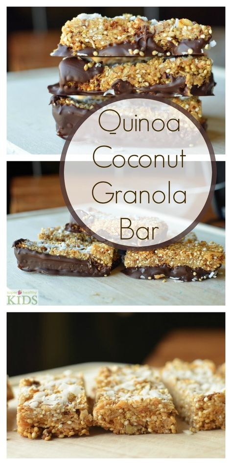 Breakfast Bar Recipe, Quinoa Granola Bars, Granola Bar Recipe Healthy, Best Granola Bars, Bars Recipes Healthy, Granola Bar Recipe, Coconut Quinoa, Quinoa Granola, Puffed Quinoa