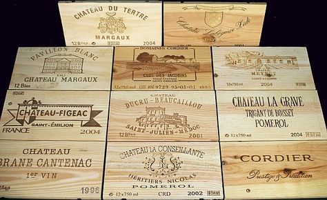 Innovative DIY Ideas to Repurpose Wine Crates Wine Crate Paneling, Wine Cellar Wall, French Wine Labels, Chateau De Malmaison, Wooden Wine Crates, Wine Crates, Champagne Box, Wine Boxes, Wooden Wine Boxes