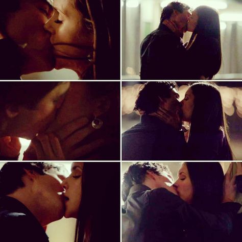 Damon Kissing, Damon And Elena Kiss, Damon And Elena, Elena Damon, Vampire Diaries Memes, Vampire Love, Ladybug Movie, Vampire Diaries Seasons, Husband Material