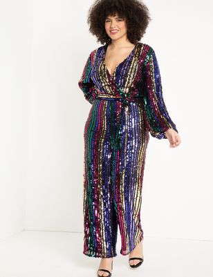 Plus Size Party Dresses | ELOQUII What To Wear For Dinner, Prom Dress Websites, Look Plus Size, Sequin Jumpsuit, Plus Size Party Dresses, Plus Size Brands, Disco Outfit, Plus Size Designers, Dinner With Friends