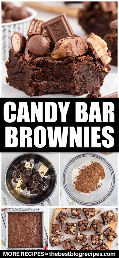 Candy Bar Brownies, Cookie Cake Bars, Whoppers Candy, Peanut Butter Treats, Snickers Candy Bar, Snickers Candy, Cake Recipe Moist, Leftover Candy, Brownies Recipes