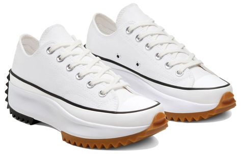 Converse Run Star Hike Low 'White' 168817C - KICKS CREW Converse Run Star Hike White, Converse Run Star Hike Low, Converse Run Star Hike, Converse Run, Run Star Hike, Fashion Shoes Heels, Converse Run Star, Black Gums, Shoe Black