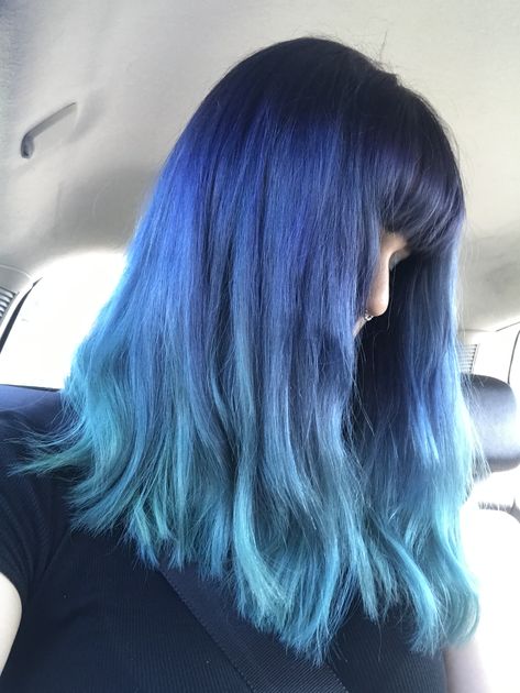 Directions Midnight Blue, Coloured Hair, Blue Ombre, Balayage Hair, Hair Colors, Midnight Blue, Hair Ideas, Balayage, Hair Color