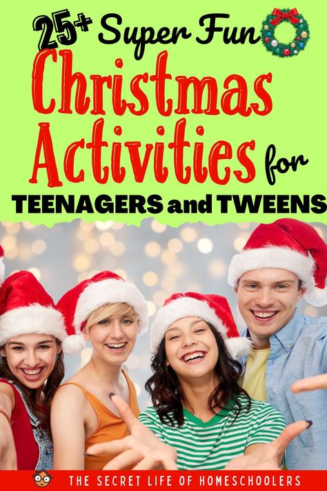 There are so many family fun Christmas activities that can include your teens and tweens. Look through these Christmas activities for teens and tweens and pick a few to try this season. There are Christmas crafts, Christmas baking ideas, and other great activities to do as a family. Christmas Break Ideas For Teens, Christmas Activities For Teenagers, Fun Christmas Activities For Teens, Teen Christmas Activities, Holiday Activities For Teens, Activities For Preteens, Christmas Activities For Middle School, Teen Christmas Party Ideas, Winter Crafts For Teens