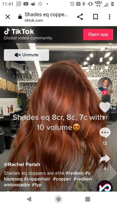 Redken Copper Red Formula, 4vro Redken Shades, Copper Hair Color Redken, Orange Copper Hair Color Formula, Redken Ginger Hair Formulas, Rich Copper Red Hair Formula, Copper Auburn Hair Color Formula, Red Copper Formula, Copper Hair Shades Eq Formula