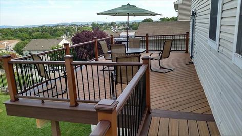 Patio Under Decks, Curved Deck, Patio Railing, Under Decks, Trex Deck, Porch Railing, Deck Builders, Deck Designs Backyard, New Deck