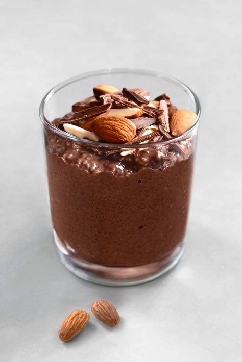 Chocolate Chia Pudding | Nutrition Refined Chocolate Chia Pudding Recipes, Chocolate Chia Seed Pudding, Chocolate Chia Pudding, Chia Seed Recipes, Chia Pudding Recipes, Coconut Whipped Cream, Chia Seed Pudding, Indulgent Desserts, Chocolate Shavings