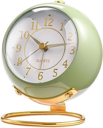 Korean Decor, Small Desk Clock, Retro Alarm Clock, Analog Alarm Clock, Desk Alarm Clock, Small Clock, Gold Clock, Desktop Clock, Alarm Clocks