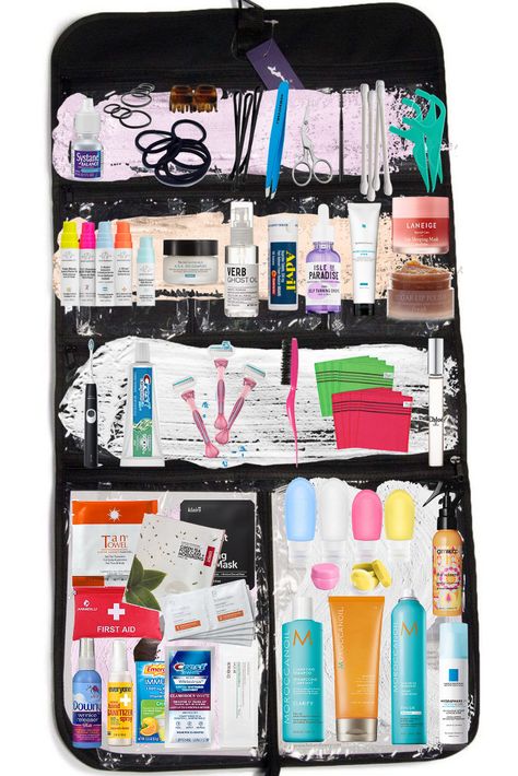 Travel Shower Bag, Airplane Toiletries Bag, Travel Bathroom Bag List, Travel Toiletry Bag List, Organize Travel Toiletries, Organizing Travel Toiletries, Toiletry Packing Hacks, Toiletry Bag Essentials Packing Lists, Toiletry Bag Essentials