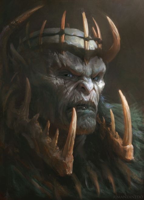 Hobgoblin Dnd, Orc King, Npc Art, Heroic Fantasy, Dark Artwork, Fantasy Portraits, Fantasy Races, Fantasy Monster, Wow Art