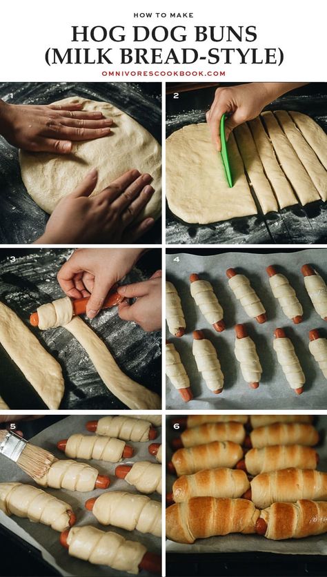 Home Made Hot Dog Buns, Hot Dog Bun Recipes, Easy Hot Dog Bun Recipe, Chinese Hot Dog Bun Recipe, Omnivores Cookbook, Easy Hot Dog Buns, Hot Dog Bun Recipe, Homemade Hot Dog Buns, Bulgarian Bread Recipe