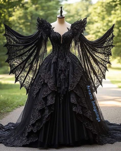 Goth Gown Dress, Vintage Gothic Wedding Dress, Black Ball Gown Prom Dresses, Princess Dress Fairytale Royal, Goth Ball Gown, White Gothic Wedding Dress, Black Wedding Dresses Gothic, Gothic Quinceanera, Gothic Royalty